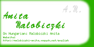 anita malobiczki business card